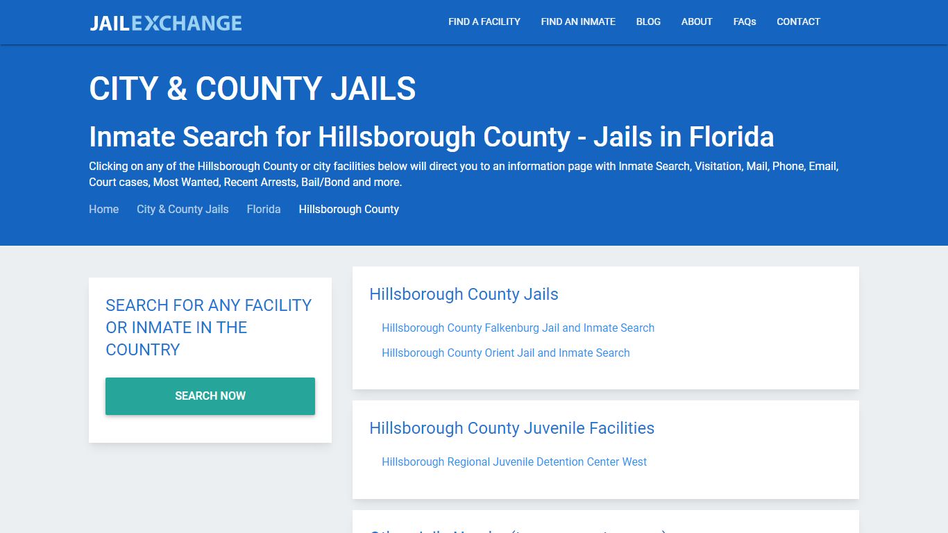 Inmate Search for Hillsborough County | Jails in Florida - Jail Exchange